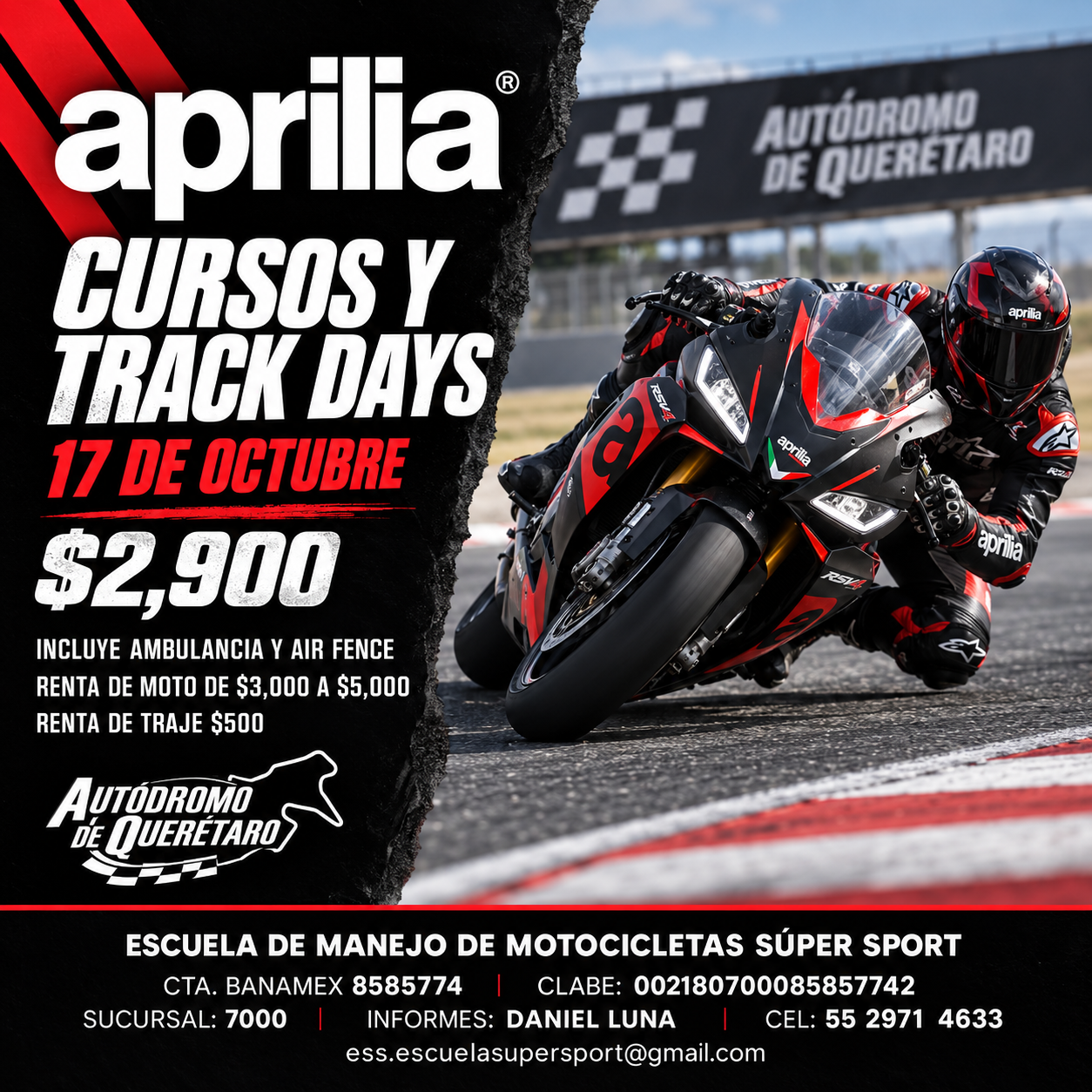 Curso y Track Day del 17 de octubre