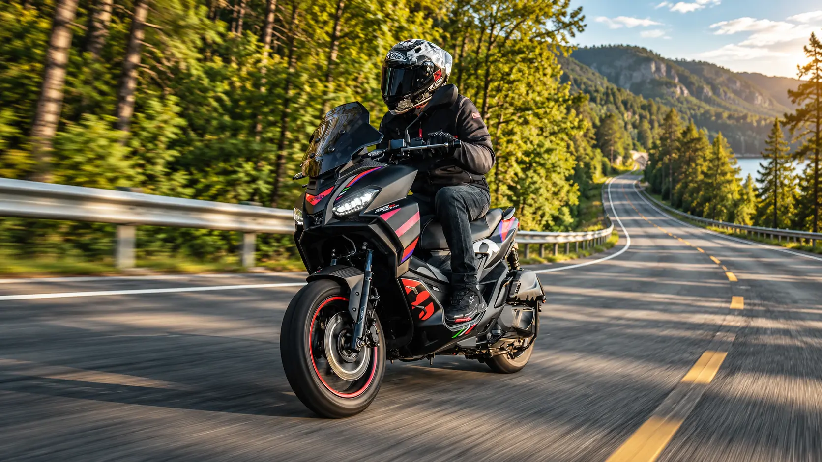 Aprilia SR GT 200 en pista